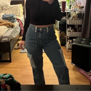 PacSun Women's Blue Cargo Jeans